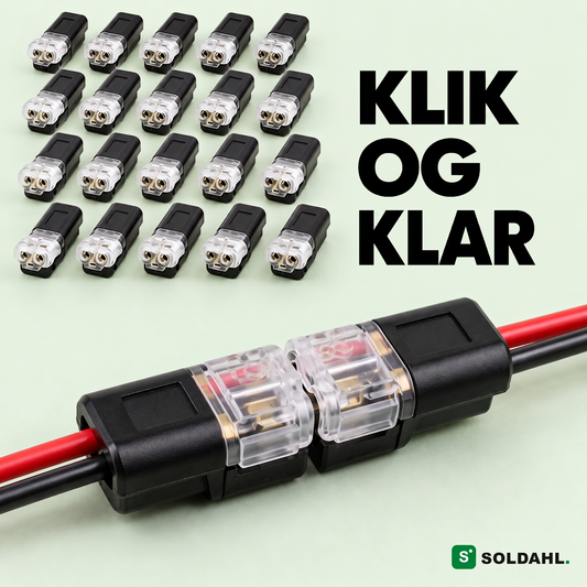 Kopplex kabelstik på række, klik og færdig på få sekunder