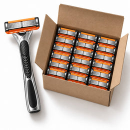 Soldahl® Rakvass | Barberhøvl med 6-bladede barberhoveder i storpakning
