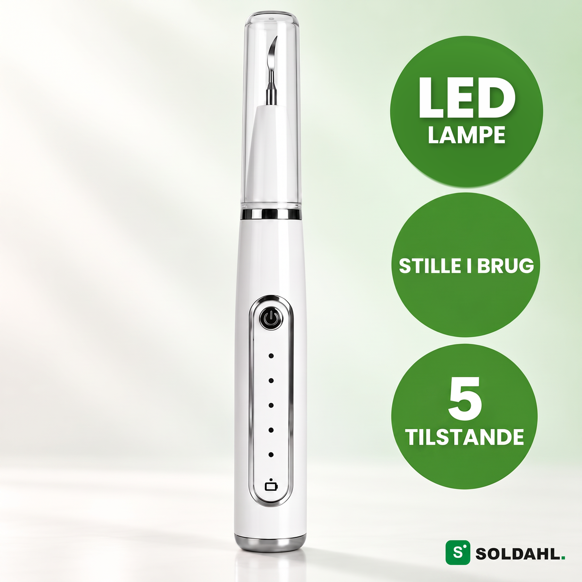 Soldahl Tandro tandstensfjerner til hund med LED-lampe, stille i brug og fem tilstande