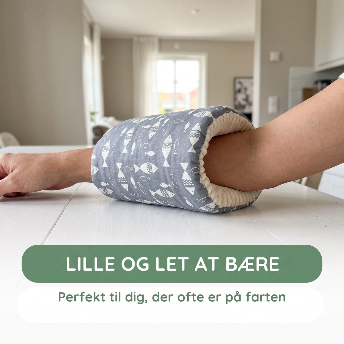 Armpuden på underarmen, lille og let at have med
