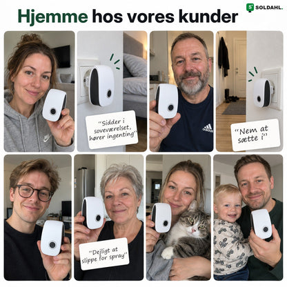 Kunder derhjemme med Tystvakt i soveværelse, entré og stue