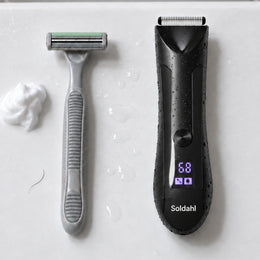 Soldahl® Vandtæt kropstrimmer 17 cm med LED-lampe og keramisk blad | trimmer uden at barbere huden