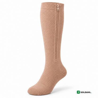 Letdrag støttestrømpe beige