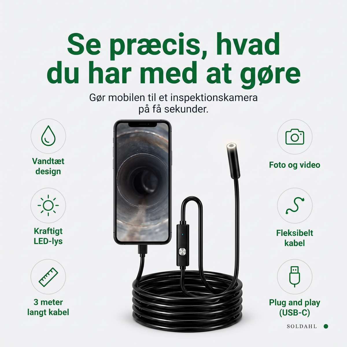 Se præcis, hvad du har med at gøre, vandtæt, LED, plug and play