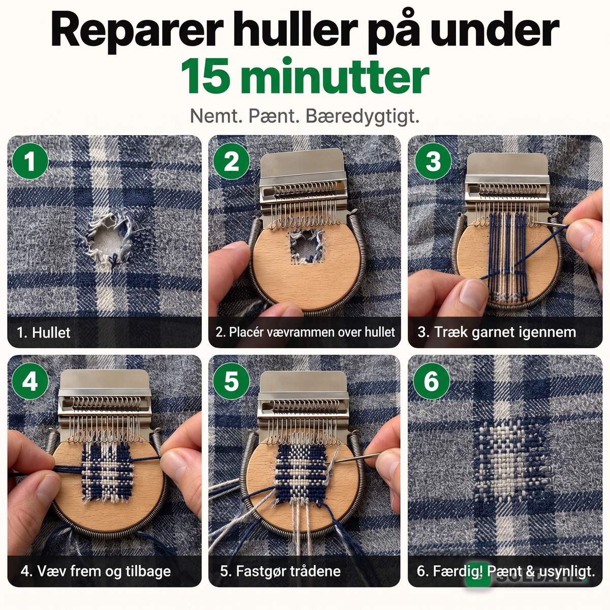 Seks trin til at reparere et hul på under 15 minutter