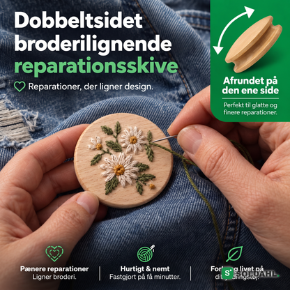 Dobbeltsidet reparationsskive i massiv bøg til finere reparationer