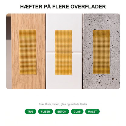 Hæfter på flere overflader, træ, fliser, beton