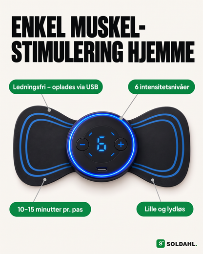 Funktioner: ledningsfri, 6 intensitetsniveauer, 10-15 minutter, lille og lydløs