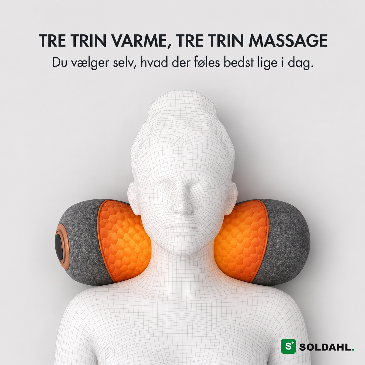 Soldahl® Nackvila, tre niveauer varme og tre niveauer massage