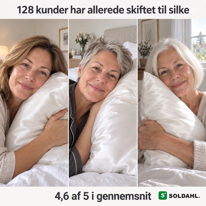 128 kunder har allerede skiftet til silke: tre kvinder med Soldahl Silkesro, 4,6 af 5 i snit