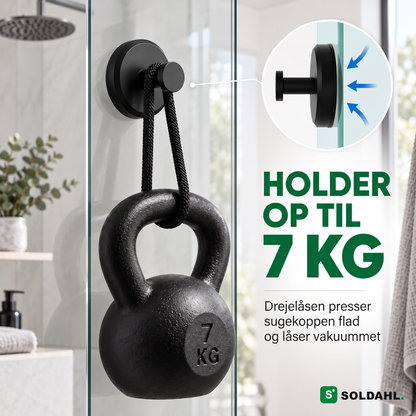Kvarsitt holder op til 7 kg på bruseglas