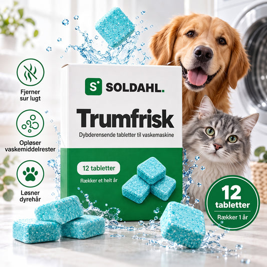Soldahl Trumfrisk dybderensende tabletter med hund og kat, 12 tabletter