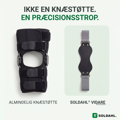 Vidare sammenlignet med en almindelig knæstøtte